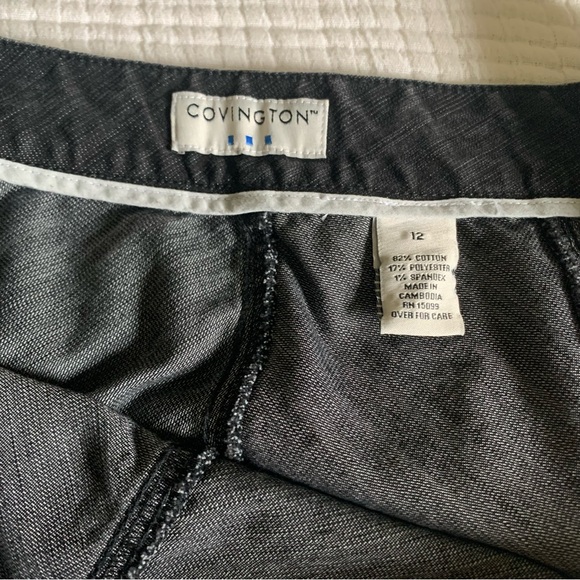 Vintage Covington Black Denim Paneled Maxi Skirt Sz 12 - Picture 4 of 7